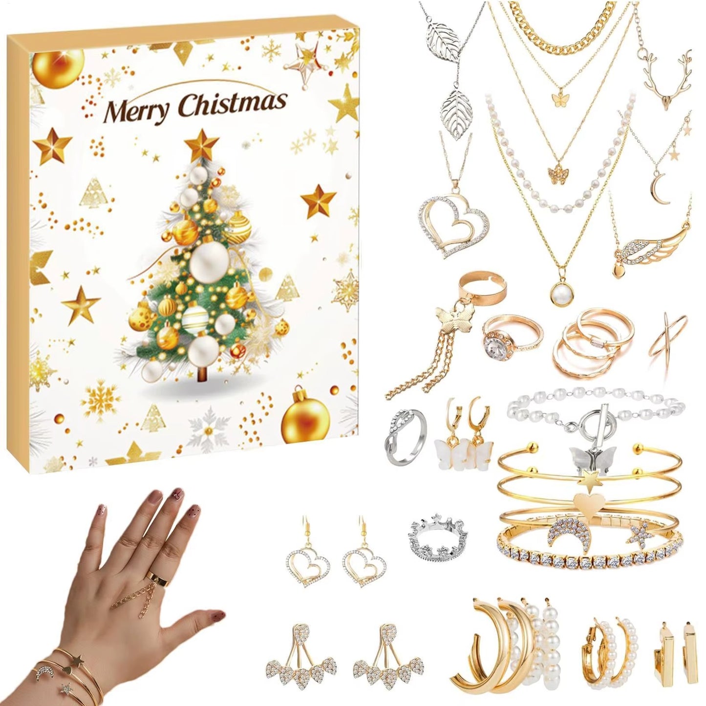 Calendario de Adviento Joyas – 24 Sorpresas Elegantes para Brillar en Navidad ✨💛