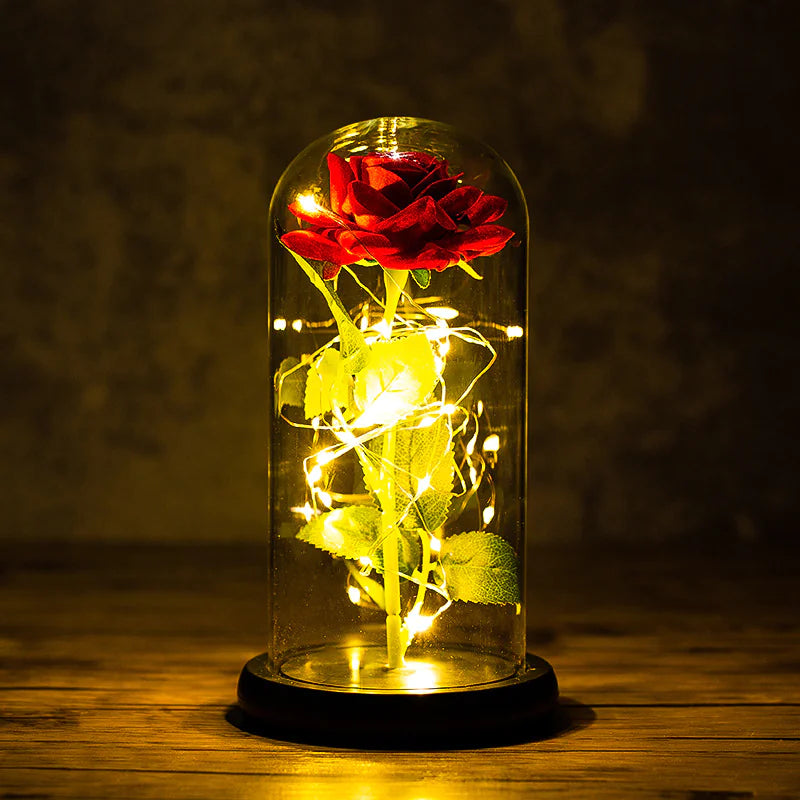Rosa Encantada en Cúpula de Cristal con Luz Led mágica  🌟🌹