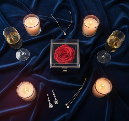 Composición elegante desde arriba