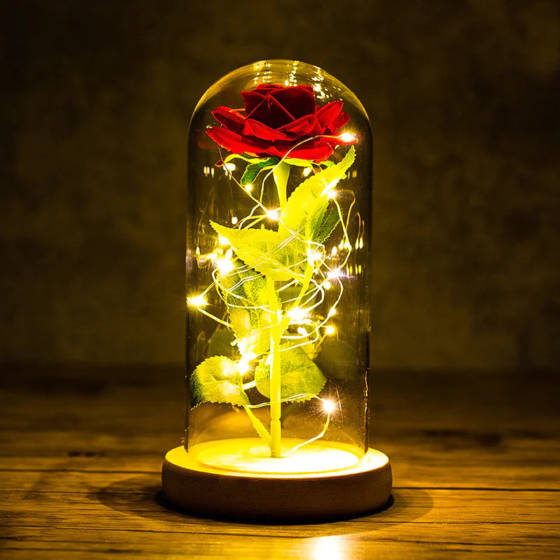 Rosa Encantada en Cúpula de Cristal con Luz Led mágica  🌟🌹